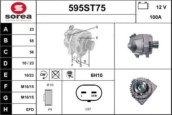 STARTCAR 595ST75 - Laturi inparts.fi