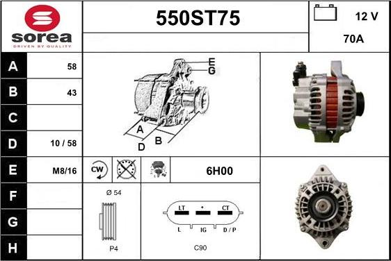 STARTCAR 550ST75 - Laturi inparts.fi