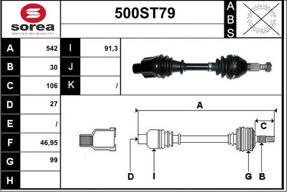 STARTCAR 500ST79 - Vetoakseli inparts.fi