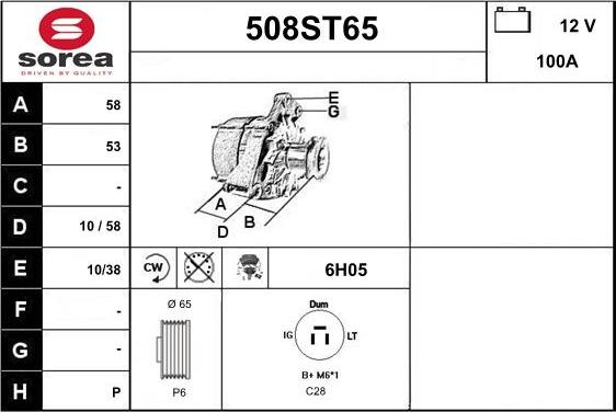 STARTCAR 508ST65 - Laturi inparts.fi