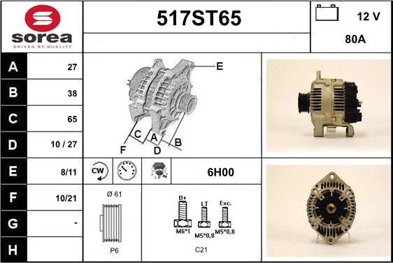 STARTCAR 517ST65 - Laturi inparts.fi