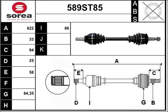 STARTCAR 589ST85 - Vetoakseli inparts.fi