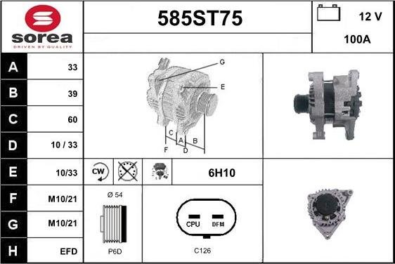 STARTCAR 585ST75 - Laturi inparts.fi