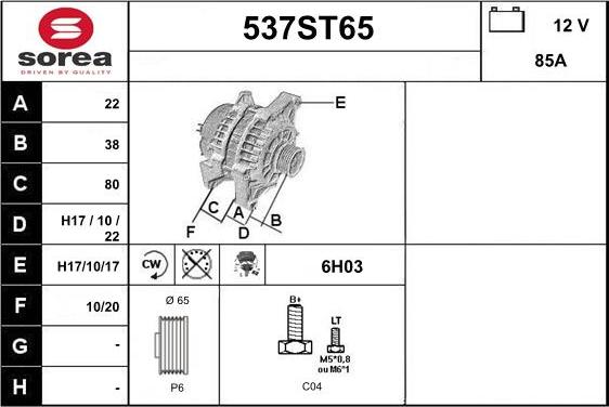 STARTCAR 537ST65 - Laturi inparts.fi