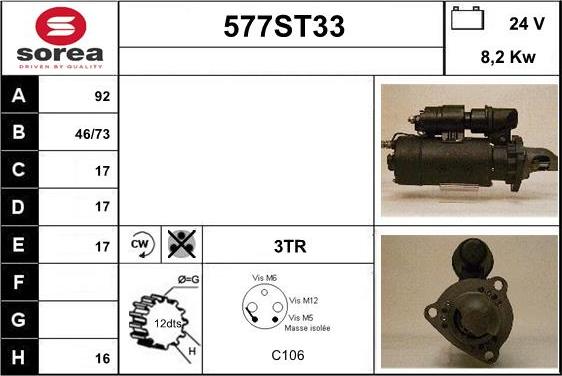 STARTCAR 577ST33 - Käynnistinmoottori inparts.fi