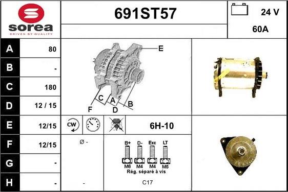 STARTCAR 691ST57 - Laturi inparts.fi