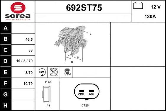 STARTCAR 692ST75 - Laturi inparts.fi