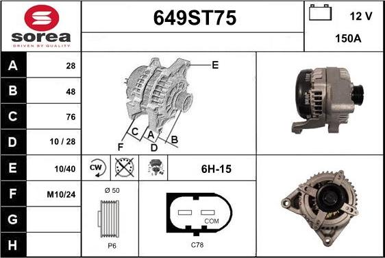 STARTCAR 649ST75 - Laturi inparts.fi