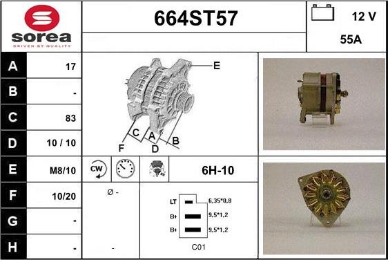 STARTCAR 664ST57 - Laturi inparts.fi