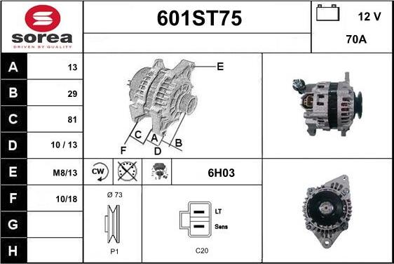 STARTCAR 601ST75 - Laturi inparts.fi