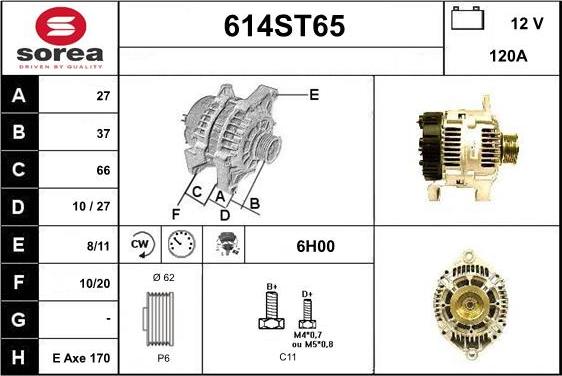 STARTCAR 614ST65 - Laturi inparts.fi