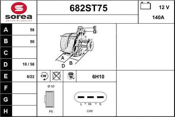 STARTCAR 682ST75 - Laturi inparts.fi