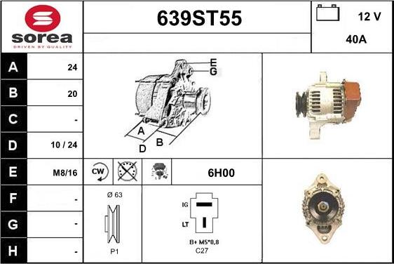 STARTCAR 639ST55 - Laturi inparts.fi