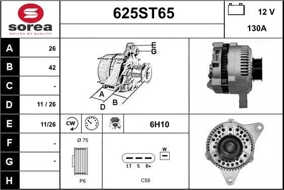 STARTCAR 625ST65 - Laturi inparts.fi