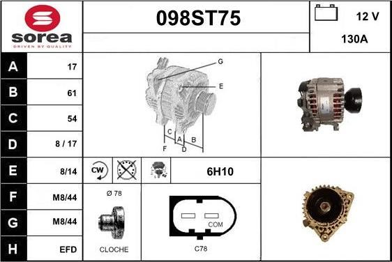 STARTCAR 098ST75 - Laturi inparts.fi