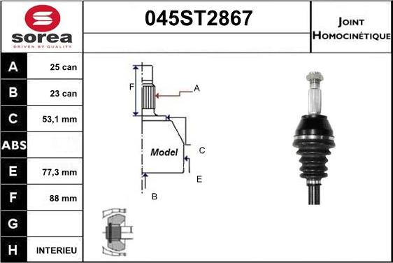 STARTCAR 045ST2867 - Nivelsarja, vetoakseli inparts.fi