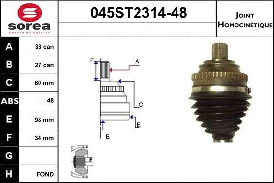 STARTCAR 045ST2314-48 - Nivelsarja, vetoakseli inparts.fi