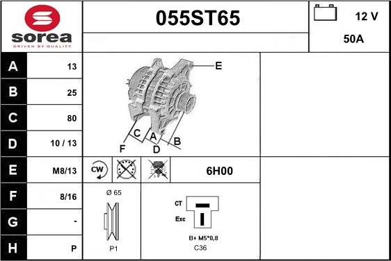 STARTCAR 055ST65 - Laturi inparts.fi