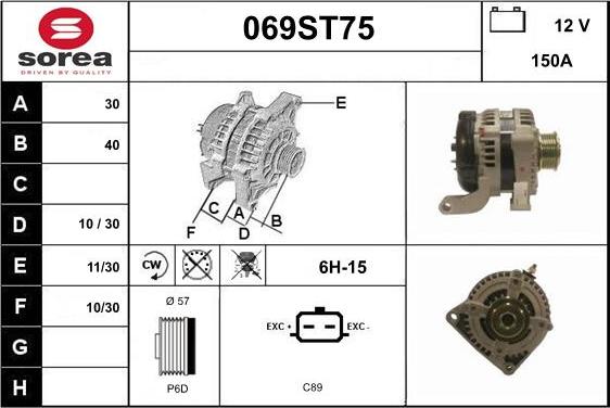 STARTCAR 069ST75 - Laturi inparts.fi