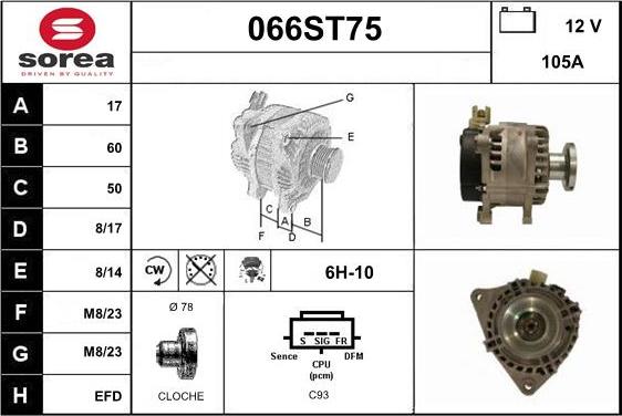 STARTCAR 066ST75 - Laturi inparts.fi