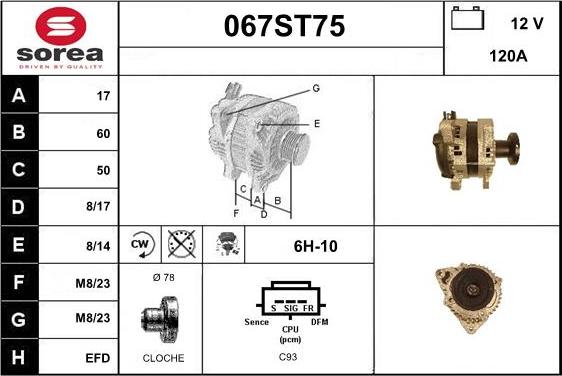 STARTCAR 067ST75 - Laturi inparts.fi