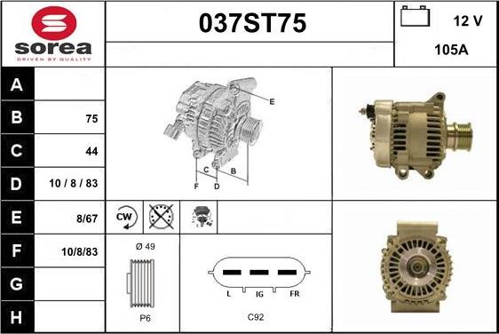 STARTCAR 037ST75 - Laturi inparts.fi