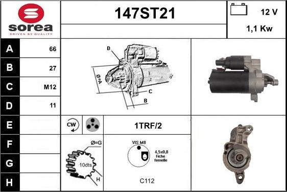 STARTCAR 147ST21 - Käynnistinmoottori inparts.fi