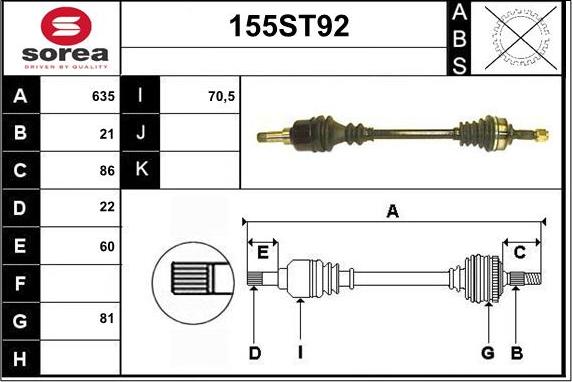 STARTCAR 155ST92 - Vetoakseli inparts.fi