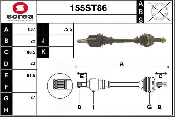 STARTCAR 155ST86 - Vetoakseli inparts.fi