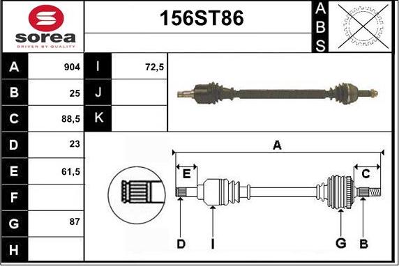 STARTCAR 156ST86 - Vetoakseli inparts.fi