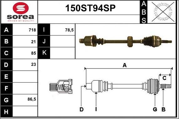 STARTCAR 150ST94SP - Vetoakseli inparts.fi