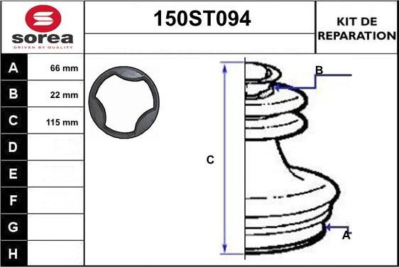 STARTCAR 150ST094 - Paljekumi, vetoakseli inparts.fi