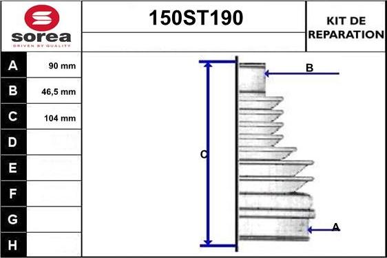 STARTCAR 150ST190 - Paljekumi, vetoakseli inparts.fi