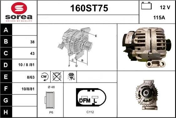 STARTCAR 160ST75 - Laturi inparts.fi