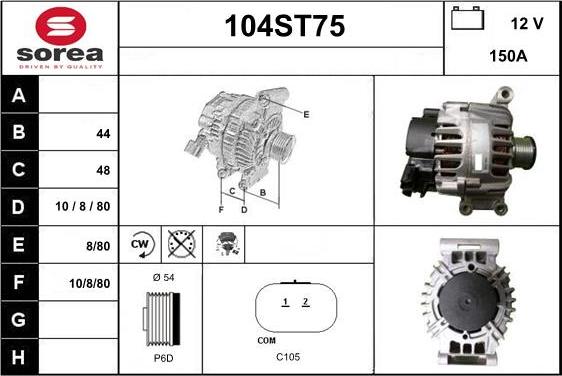 STARTCAR 104ST75 - Laturi inparts.fi