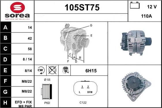 STARTCAR 105ST75 - Laturi inparts.fi