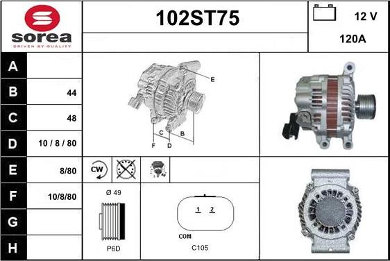 STARTCAR 102ST75 - Laturi inparts.fi