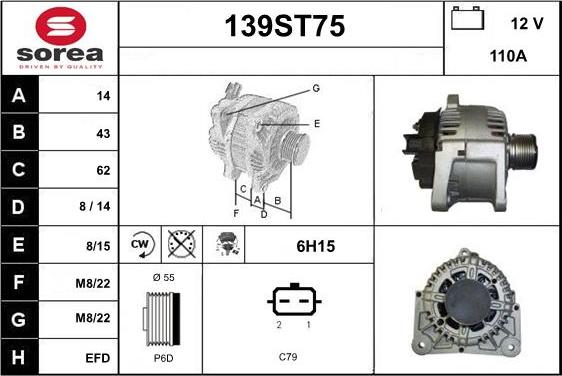 STARTCAR 139ST75 - Laturi inparts.fi