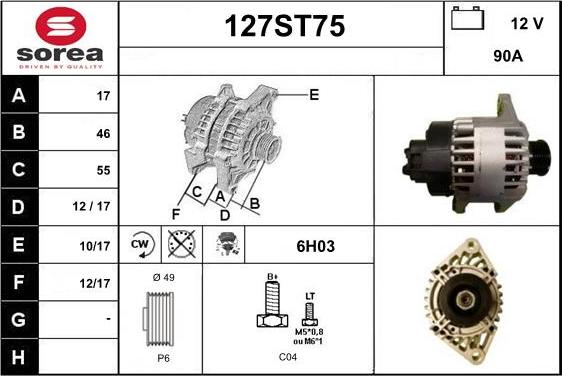 STARTCAR 127ST75 - Laturi inparts.fi