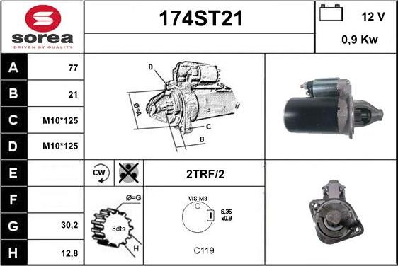 STARTCAR 174ST21 - Käynnistinmoottori inparts.fi