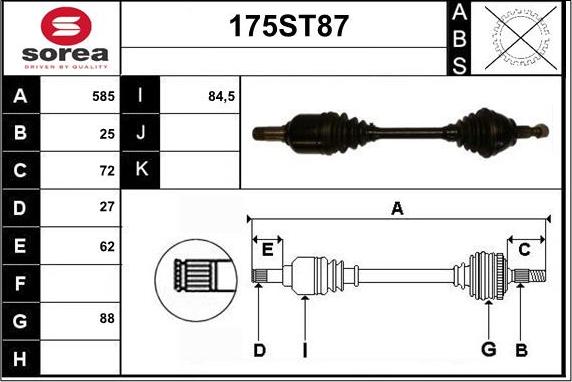 STARTCAR 175ST87 - Vetoakseli inparts.fi