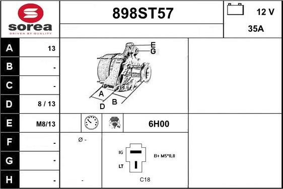 STARTCAR 898ST57 - Laturi inparts.fi