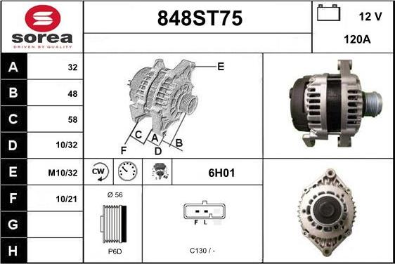 STARTCAR 848ST75 - Laturi inparts.fi