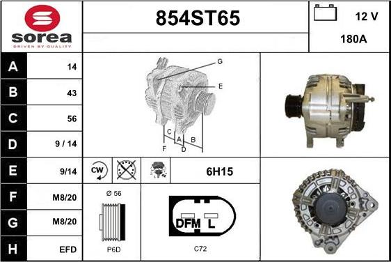 STARTCAR 854ST65 - Laturi inparts.fi