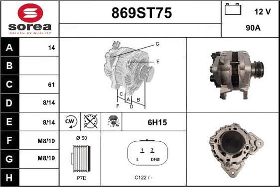 STARTCAR 869ST75 - Laturi inparts.fi