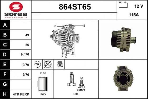 STARTCAR 864ST65 - Laturi inparts.fi