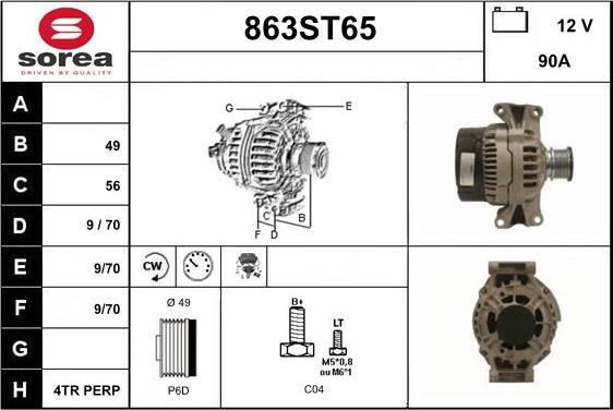 STARTCAR 863ST65 - Laturi inparts.fi