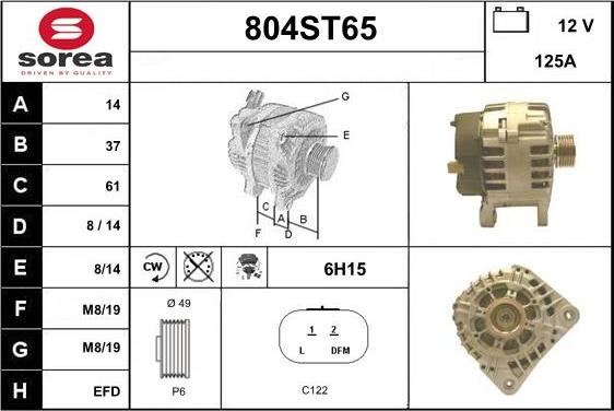 STARTCAR 804ST65 - Laturi inparts.fi