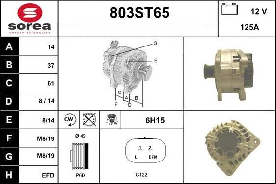 STARTCAR 803ST65 - Laturi inparts.fi