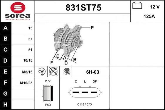 STARTCAR 831ST75 - Laturi inparts.fi